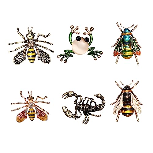 TOVINANNA 6stücke Kreative Vintage Anstecknadel Insekt-design Brosche Für Kleidung Strickjacken Schals Taschen Fein Geformt Broschen Corsage-ornament von TOVINANNA