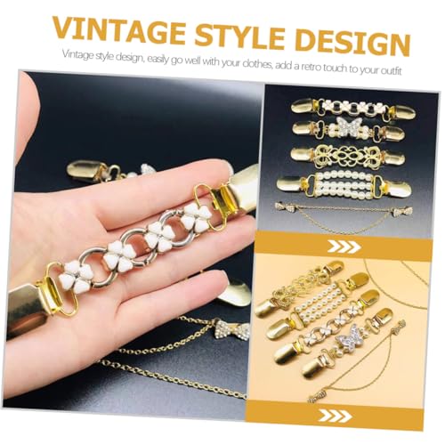 TOVINANNA 6 Stück Vintage Strickjacken Clips Elegante Retro Cardigan Verschlüsse aus Vielseitige Kleid Cinch Clips für Damenpullover Schals Kleider Einfache Befestigung für Hochzeit und von TOVINANNA