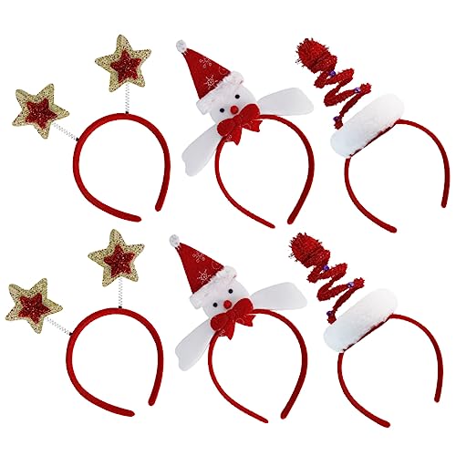 TOVINANNA 6stücke Teiliges Weihnachts-haarreif Festliche Haarschmuck Mit Weihnachtsbaum Und Fünfzackigem Stern Für Partys Und Weihnachtsfeiern von TOVINANNA