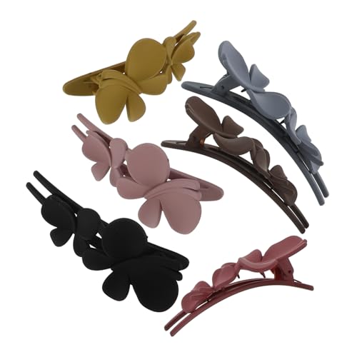 TOVINANNA 6 Stücke Doppel Schmetterling Entenschnabel Haarnadel Haar Clip Französisch Haar Pin Blume Haar Klaue Harz von TOVINANNA