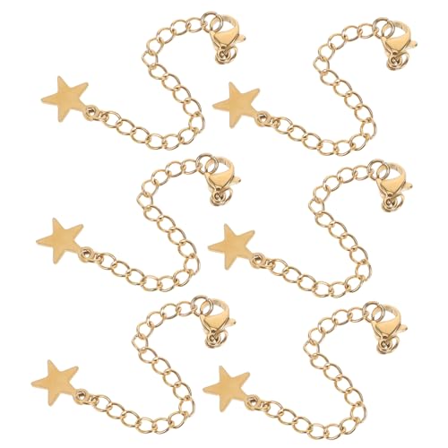 TOVINANNA 6stücke Schmuckkette Edelstahl Verlängerungskette Armband Halskette Mit Karabinerverschluss Ohrringketten Einstellbare Diy Zubehör von TOVINANNA