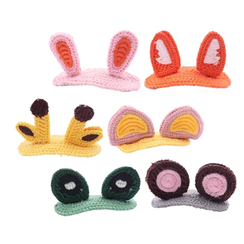 TOVINANNA 6-teiliges Set Zum Stricken Von Haarspangen für Jungen und Mädchen Tierohren Strick-seitenspangen Haar- -set Material von TOVINANNA