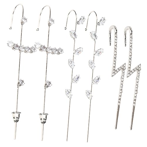 TOVINANNA 6stücke Strass Ohrhaken Ohrclip Ohrmanschette Ohrschmuck Damen Für Geburtstag Weihnachten Valentinstag Anlässe von TOVINANNA