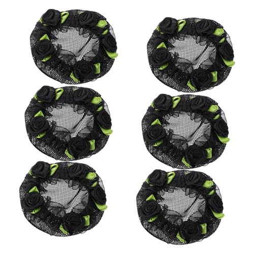 TOVINANNA 6stücke Elastische Dutt Haarnetze Blume Kopfschmuck Haarsnood Für Damen Bei Festen Elegant Und Langlebig von TOVINANNA