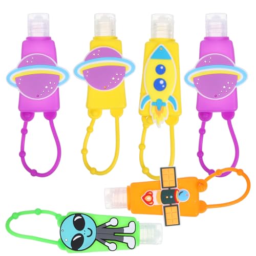 TOVINANNA 6stücke Handbehälter Cartoon Reise-hängeflasche Aus Plastik Für Junge Mädchen Mit Silikonhaken Zum Aufhängen An Rucksack Oder Kinderwagen Geeignet Für Shampoo Und von TOVINANNA