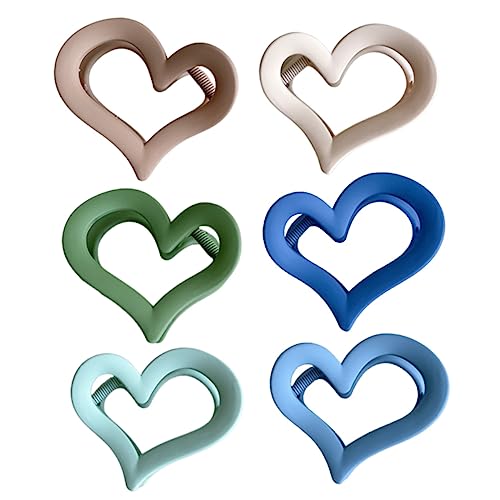 TOVINANNA 6stücke Herzfoermige Haarspangen Fuer Damen Mittelgroße Haarklammern in Herzform Dekorative Haarspangen Fuer Dünnes Und Dickes Haar Passend Zu Verschiedenen Anlässen Und von TOVINANNA