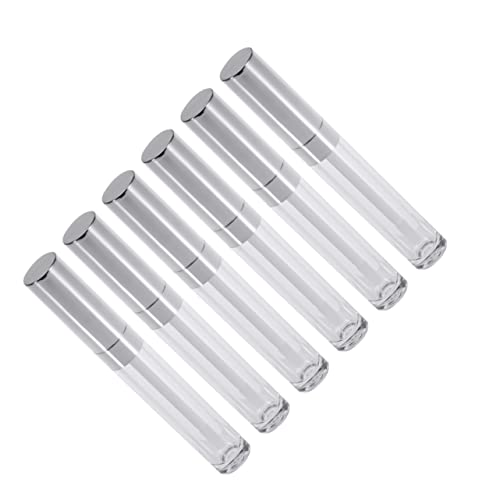 TOVINANNA 6stücke Leerer Lipgloss-tuben Mit Stäbchen Leere Gloss Lip Balm Behälter Aus Silber Für Make-up-flüssigkeiten von TOVINANNA