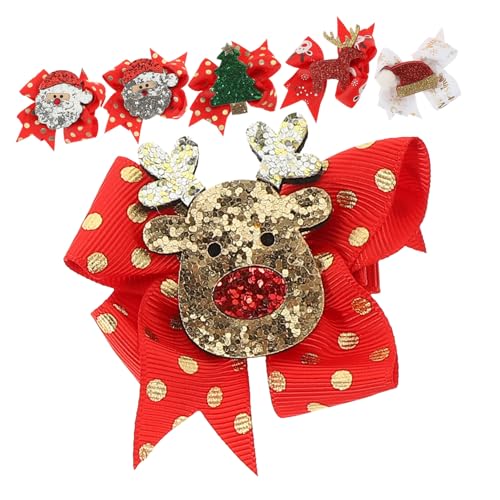 TOVINANNA 6stücke Weihnachts Haarspangen Für Mädchen Santa Claus Weihnachtsbaum Und Rentier Design Glitzernde Haarklammern Für Festliche Anlässe Und Alltagsgebrauch von TOVINANNA