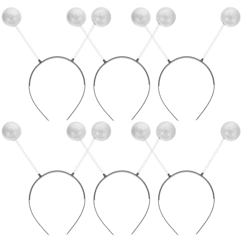 TOVINANNA 6stücke Weihnachtskugel Kopfschmuck Haarreif Party Accessoire Weisse Kugeln Für Erwachsene Und Junge Mädchen Mit Sicheren Clip Weiße Kugel von TOVINANNA