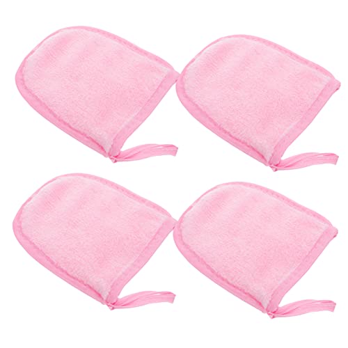 TOVINANNA 8 Stk Make-up-Entferner-Puff Gesichtswaschschwamm Peeling-Handschuhe für den Körper reisegröße travel size pink Make-up-Zubehör Gesichtsreinigungshandschuhe bilden Puderquaste Rosa von TOVINANNA