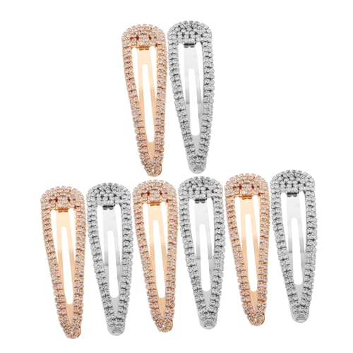 TOVINANNA 8stücke Metall Haarclips Mit Wasser Tropfen Strass Für Frauen Mädchen Hochzeit Party Frisuren Zubehör Snap Haarnadeln Barrettes Glitzernde Retro Barrettes von TOVINANNA