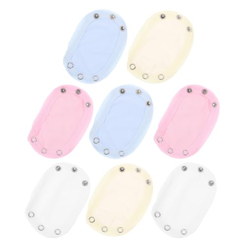 TOVINANNA 8 Stück Teiliges Bodysuit Extender Doppellagige Druckknopfverlängerungen für Strampler Erweiterung für Babykleidung Stilvollen Farben Weiß Rosa Gelb Blau von TOVINANNA