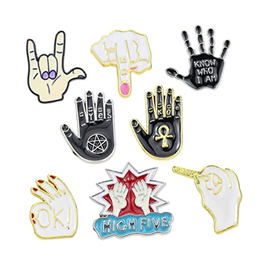 TOVINANNA 8 Stück Teiliges Set Retro Punk Broschen Anstecker für Erwachsene Kleidungsstecknadeln für Taschen Kleidung Hüte und Schals von TOVINANNA