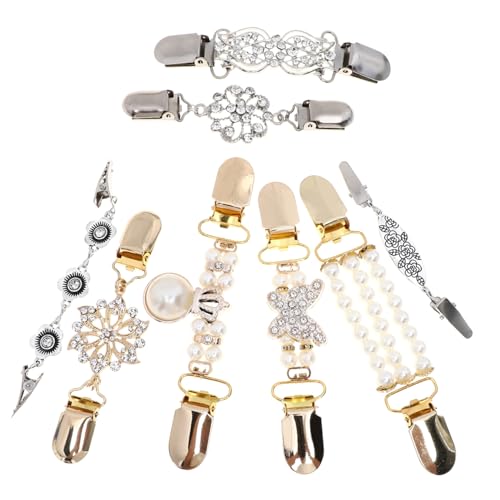 TOVINANNA 8 Stück Teiliges Vintage Cardigan Clips aus Legierung für Damen Modische Pullover und Schal Clips mit Retro Design Vielseitig Einsetzbare Kleidungsklammern für Strickjacken und von TOVINANNA