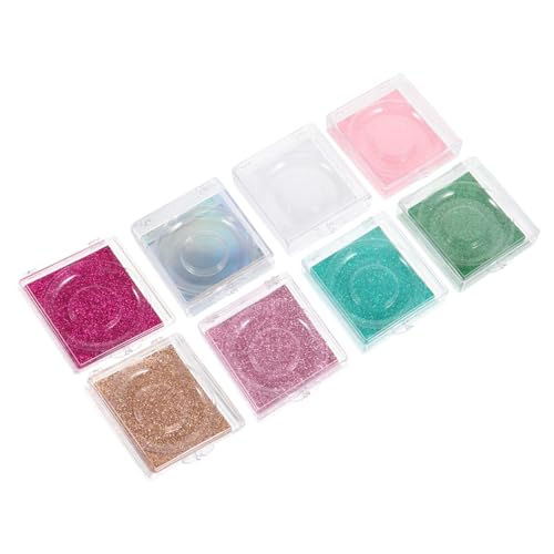 TOVINANNA 8st Quadratisches Wimpernkästchen Liner Chamäleon Kosmetik Veranstalter Streifen Verpackung Make-up-lidschatten Funkeln Bausatz Lüfter Bindung Irisierend Colorful Plastik von TOVINANNA