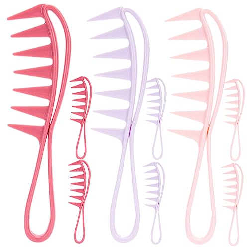 TOVINANNA Stylingkamm Aus Kunststoff Für Männer Und Frauen Kämme Mit Breiten Zähnen Für Lockiges Haar Friseur Großes Gebogenes Kamm-set von TOVINANNA