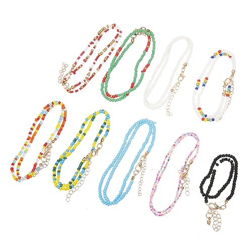 TOVINANNA 9 Stück Bohemian Perlenkette Teiliges Farbige Choker Halskette für Damen Einzigartige Schmuckaccessoires für Hautfreundliches Material für zu Besonderen Anlässen von TOVINANNA