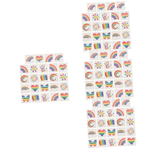 TOVINANNA 96 Stk Gesichtsaufkleber wasserfeste Aufkleber temporary tattoos Körper Aufkleber mit Regenbogenfahne Nagelaufkleber schwule Regenbogen-Tattoos Gay-Pride-Tattoos das Gesicht Banner von TOVINANNA