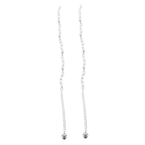 TOVINANNA Abnehmbare High Heel Schuhriemen mit Eleganten Perlen Elastische Anti-lose Schnürsenkel Einfache Installation Passend für Absatzgrößen Modische High Heel Schuhbänder für Damen von TOVINANNA