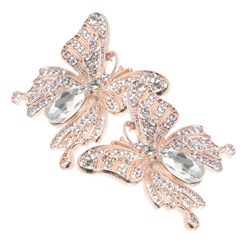 TOVINANNA Abnehmbare Schuhriegel mit Strasssteinen Schimmernde Schmetterlings Schuhclips aus Metall Dekorative Schuhschnallen für Damen Vielseitiger Schuhschmuck für Hochzeit Party und von TOVINANNA