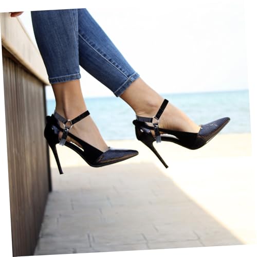TOVINANNA Anti rutsch High heel Schuhriemen Elastisch Stretch Schuhbänder mit Eisenverschluss für Damen Pumps und Absatzschuhe Langlebig und Stabil für Sicheren Halt bei Lockerem Sitz von TOVINANNA