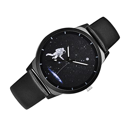 TOVINANNA Astronauten Armbanduhr Mit Lederband Für Herren Damen Uhr Für Festival Mit Genauer Zeitanzeige von TOVINANNA