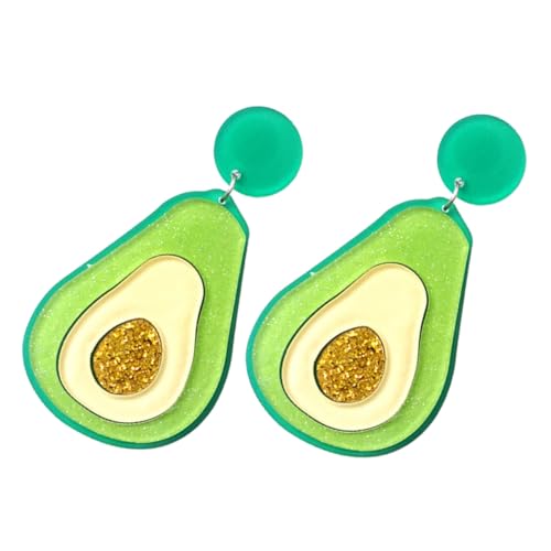 TOVINANNA Avocado Ohrringe Damen Anhänger Hängend Geometrisch Frucht Schmuck für Frauen und Mädchen Trendiger Modeschmuck für Alltag Party Valentinstag von TOVINANNA