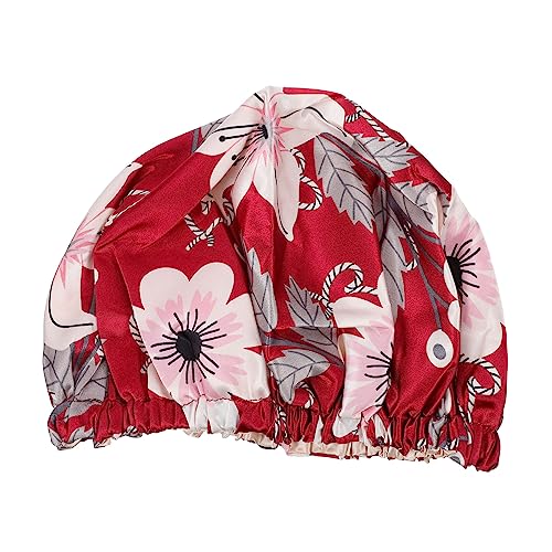 TOVINANNA Bequeme Satin Schlafmütze für Damen Doppellagiger Nacht Duschhut Atmungsaktive Haarhaube mit Eleganten Mustern für Locken Hautfreundlich und Leicht von TOVINANNA