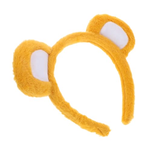 TOVINANNA Bärenohren Haarband Für Erwachsene Und Niedliches Cosplay Zubehör Und Flauschiges Design Für Gesichtswäsche Und Partys Warmem Gelb von TOVINANNA