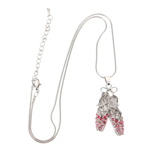 TOVINANNA Balletschuh Halskette mit Kristallen Frauen Clavicle Kette Funkelnde Strass Anhänger Eleganter Schmuck für Besondere Anlässe und Alltag von TOVINANNA