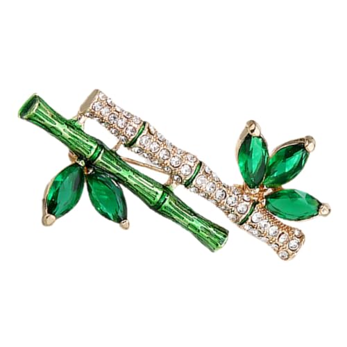 TOVINANNA Bamboo Brosche mit Strass für Kleidung Hüte und Pullover Vintage Brosche Stilvolles Accessoire für Damen für Partys und Alltag A von TOVINANNA