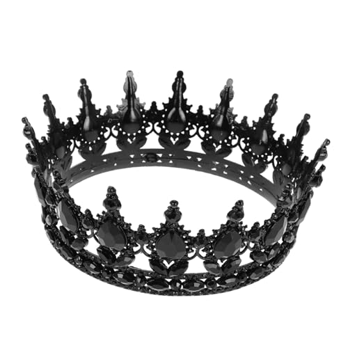 TOVINANNA Barocke mit Strasssteinen Gothic Tiara für Hochzeit Abschlussball und Partys Leichtes Legierungsmaterial Stilvolle Schwarze Farbe für Königinnen und Prinzessinnen von TOVINANNA