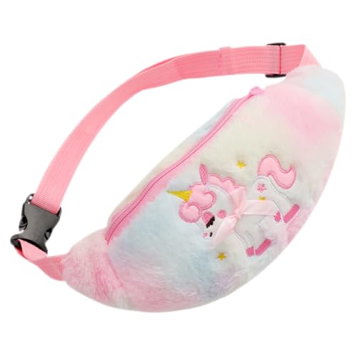 TOVINANNA Bauchtasche Einhorn Plüsch Fanny Pack mit Verstellbarem Gurt für Mädchen Jahre Weiche Umhängetasche für Alltag Reisen Sport und Schule Buntes Design Leicht und Angenehm von TOVINANNA