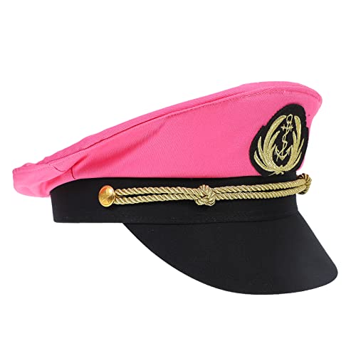 TOVINANNA Bestickter Marinehut Aus Baumwolle Für Damen Und Herren Kapitänsmütze Mit Nautischem Design Für Bootsfahrten Und Partys Süßes Matrosenzubehör von TOVINANNA