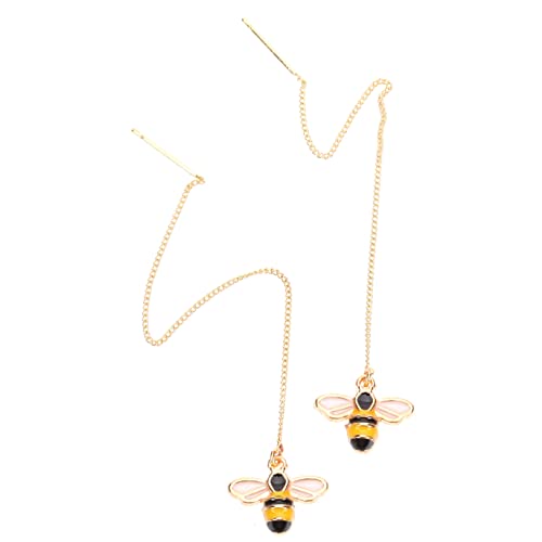 TOVINANNA Bienenmotiv Ohrringe Mit Gewinde Lange Kettenohrringe Für Frauen Bienenfädlerohrringe Bienenbaumelnde Ohrringe Süßer Modeschmuck von TOVINANNA