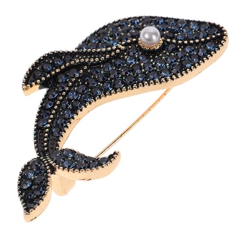 TOVINANNA Blauer Wal Brosche Tier Anstecknadel mit Kristallen für Damen für Kleidung Schal und Festliche Anlässe Vielseitig und Einfach zu Kombinieren von TOVINANNA