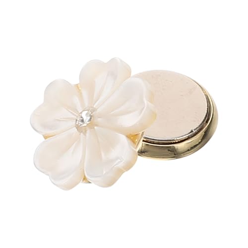 TOVINANNA Blumige Magnetbrosche Natürlichem Muschelmaterial Anstecknadel für Kleidung und Rucksäcke Stilvolle Fünfblättrige Blume für Besondere Anlässe und Alltag von TOVINANNA