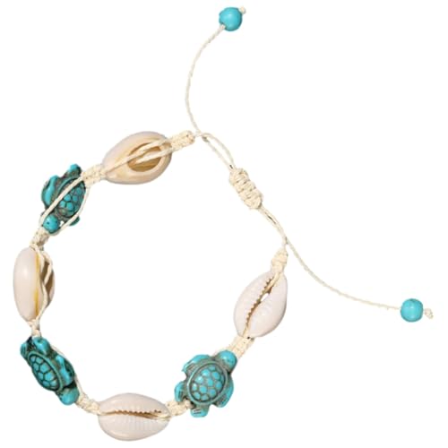 TOVINANNA Muschel Fußkettchen Mit Schildkröte Anhänger Verstellbare Fußkettchen Für Damen Strand Fußschmuck von TOVINANNA