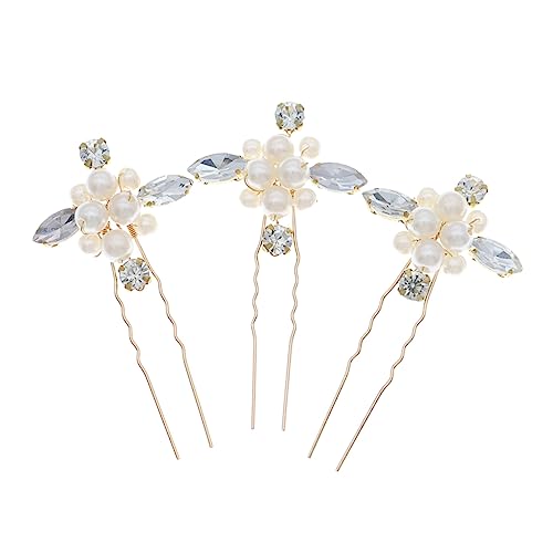 TOVINANNA Brauthaar Strass-blumen-haarspange U-förmiges Goldhaar Damen-haarnadeln Dekorativer Haarschmuck Für Die Hochzeit von TOVINANNA