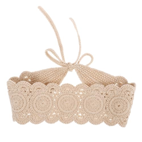 TOVINANNA Breites Häkelband für Damen Elegantes Kopftuch mit Blumenmuster Bequeme Multifunktionale Haaraccessoires für Sommer Frühling Stirnband Schal oder Gürtel von TOVINANNA
