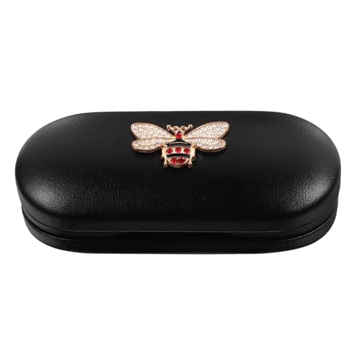 TOVINANNA Brillenetui Aus Pu Mit Doppeltem Fach Tragbare Brillenbox Für Sonnenbrillen Und Kontaktlinsen Aus Weichem Kratzfestem Material Für Reisen Und Aufbewahrung von TOVINANNA