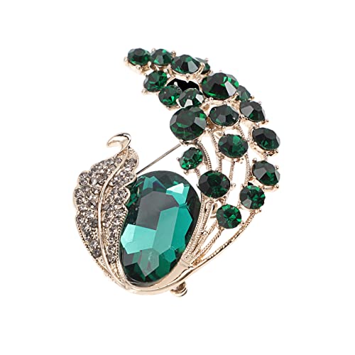 TOVINANNA Strass Brosche Für Damen Funkelnde Glitzer Anstecknadel in Grün Vintage Anzug Brosche Für Jacken Mäntel Und Schals Broschennadel Mit Verarbeitung Für Hochzeiten Partys Und von TOVINANNA