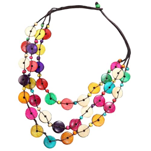 TOVINANNA Bunte Boho Halskette Kokosnuss und Holzperlen Handgefertigte Mehrlagige Damenkette für Einzigartige Stylings für Outfit und Anlässe TOVINANNA Bunte Boho Halskette Kokosnuss und Holzperlen Handgefertigte Mehrlagige Damenkette für Einzigartige Stylings für Outfit und Anlässe von TOVINANNA