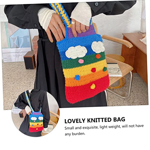 TOVINANNA Bunte Kleine Umhängetasche aus Wolle Leichte Praktische Messenger Tasche für Damen Modisches Accessoire für Alltag und Freizeit Farbenfrohes Einzigartiges Design von TOVINANNA