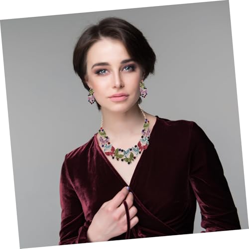 TOVINANNA Schmetterlings-kristallohrringe Damen Schmuck Set Mit Glitzernder Halskette Für Abschlussball Hochzeit Statement Statement Ohrringe Für Damen Schmetterlingshalskettenohrringe Mit von TOVINANNA