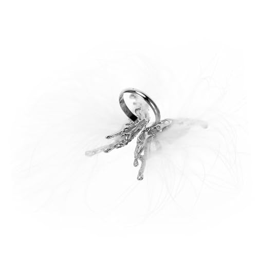 TOVINANNA Butterfly Ring für Frauen Offenes Kreatives Design mit Federn und Zirkonia Modischer Schmuck für Besondere Anlässe für Partys und von TOVINANNA