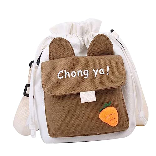 TOVINANNA Canvas Umhängetasche Damen Verstellbarer Schultergurt Leichte Koreanische Crossbody Tasche aus Strapazierfähigem Canvas Geräumig und Komfortabel Stylische Stofftasche für Alltag von TOVINANNA