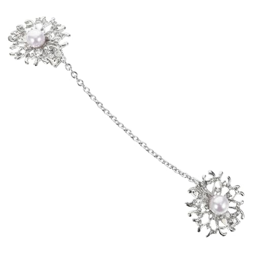 TOVINANNA Cardigan Clips mit Legierung und Perlen Dekorativer Pullover Schalclip für Damen Winddichter Strickjackenverschluss Vielseitig Kombinierbar für Büro Party und Alltag von TOVINANNA