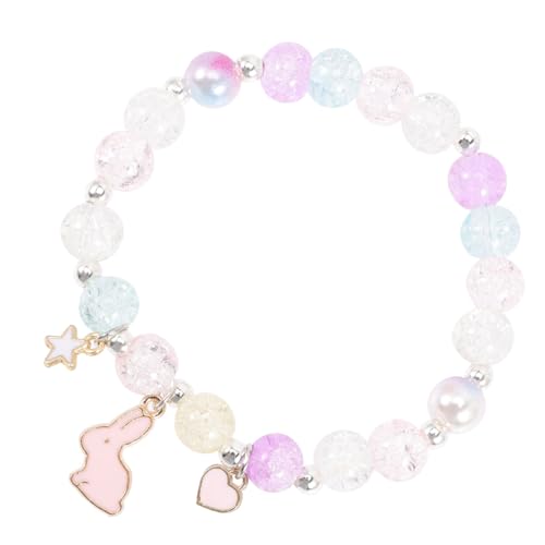 TOVINANNA Charm Armband für Mädchen mit Bunten Perlen und Hasen Anhänger für Geburtstage Ostern Neujahr und Langlebig und von TOVINANNA