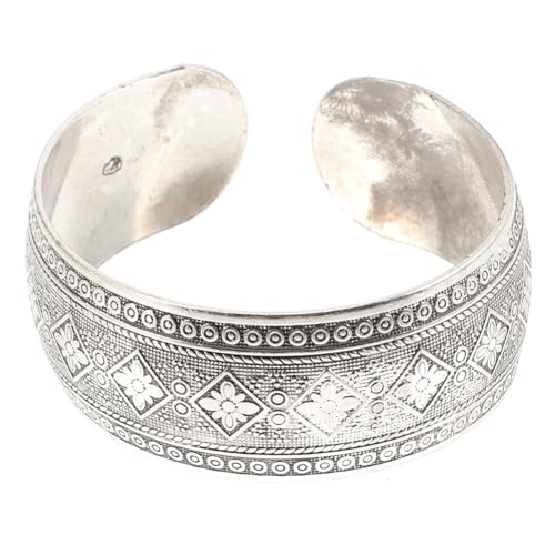 TOVINANNA Chunky Open Bangle Armband Damen Retro Breiter Manschettenarmreif Offenes Design Verstellbar Elegant Für Alltag Party Schmuck von TOVINANNA